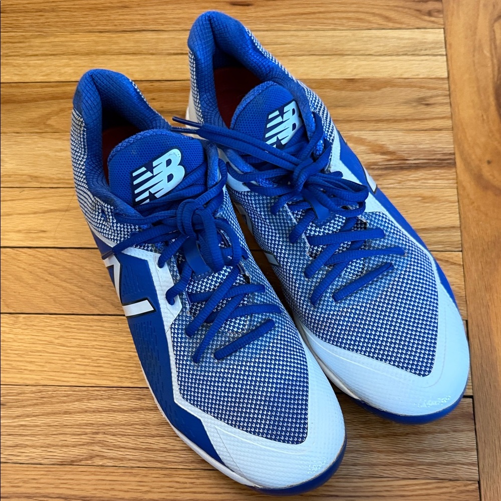 New Balance Royal Blue and White Metal Cleats